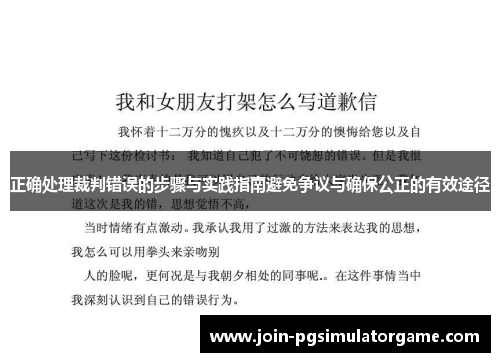 正确处理裁判错误的步骤与实践指南避免争议与确保公正的有效途径